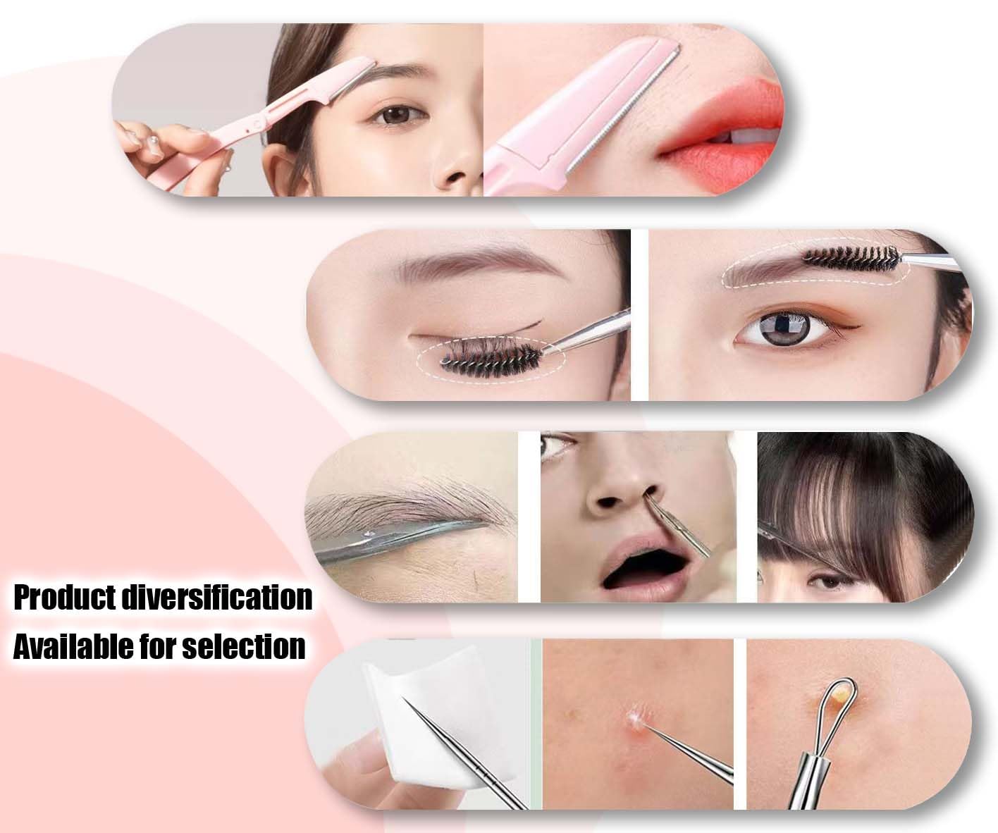 Muzioiernsu Tweezers for Women Facial Hair Eyebrow Kit Tweezer Set Pink Beauty and Personal Care Muzioiernsu