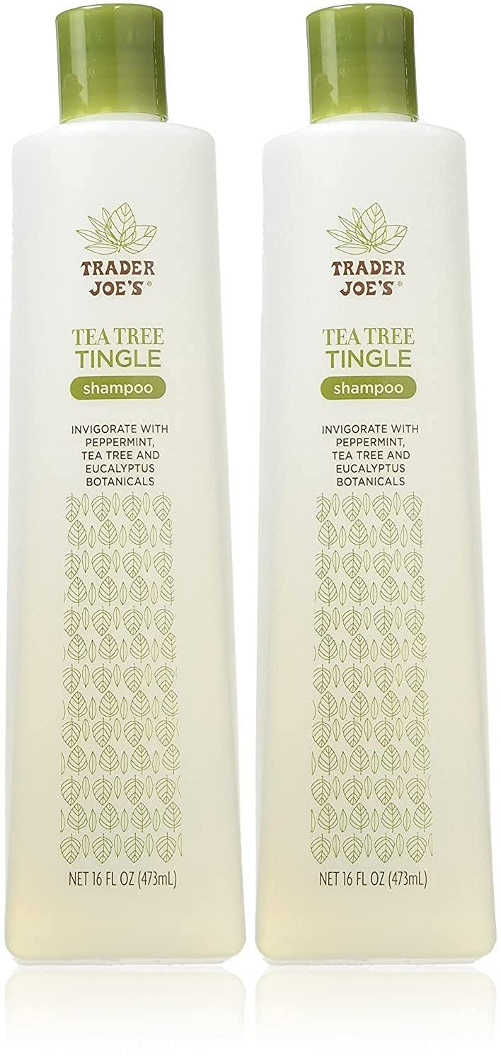 Trader Joe's Tea Tree Tingle Shampoo with Peppermint, Tea Tree and Eucalyptus Botanicals, 16-Ounces Pack of 2