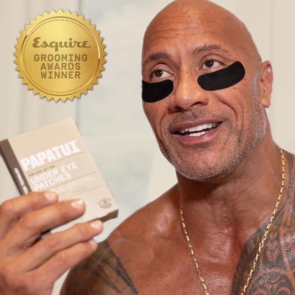 PAPATUI by Dwayne Johnson Fast-Acting Under Eye Patches for Men | Ageless Action to Reduce Puffiness, Dark Circles and Fine Lines | Made Beauty & Personal Care PAPATUI