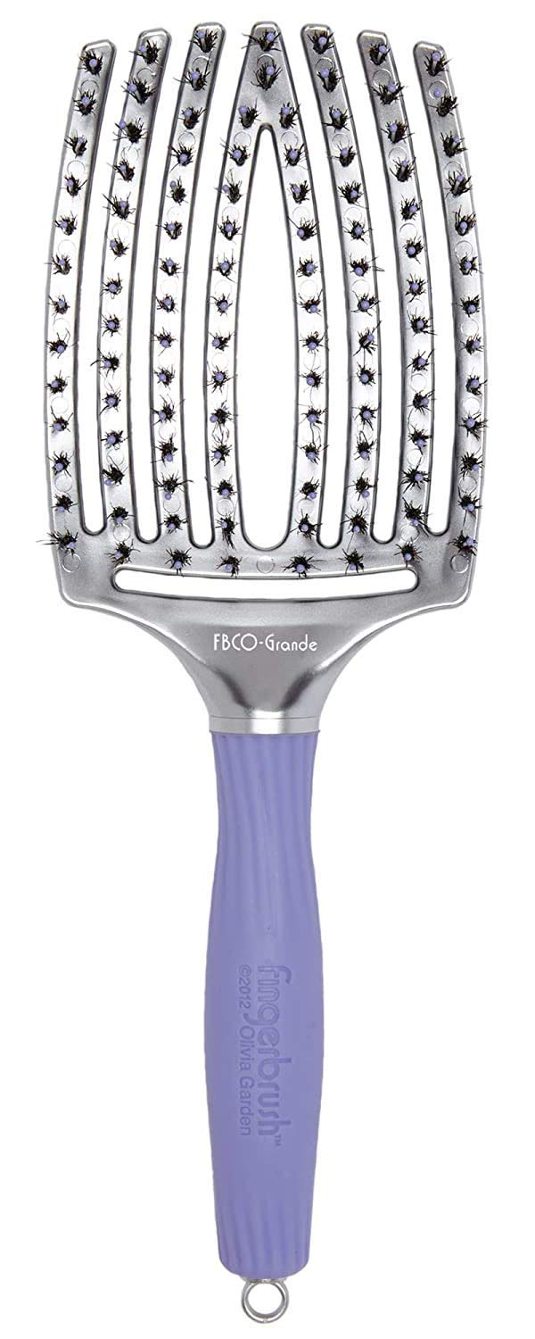 Olivia Garden FingerBrush Scalp-Hugging & Vented Combo Paddle Hair Brush (ionic & 100% boar bristles) FBCO-GD (Grande) Beauty & Personal Care Olivia Garden
