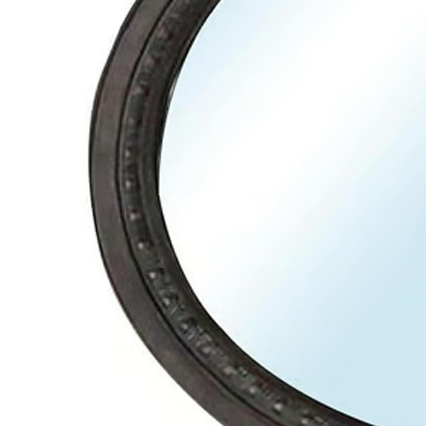 Benjara Benzara Oval Wall Mountable Beveled Mirror, Brown, Beauty and Personal Care Benzara