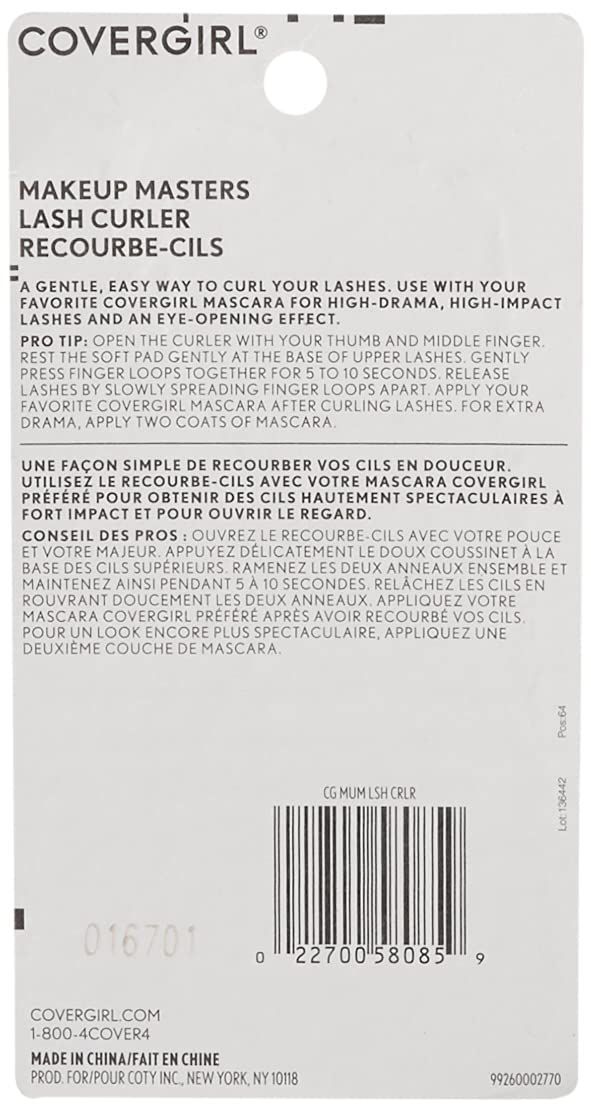 COVERGIRL Makeup Masters Eyelash Curler, Easy to Use, High Drama Lashes, 1 Count, Gentle and Easy Way to Curl Lashes, High Impact Lashes, Eye-Opening… Beauty & Personal Care COVERGIRL