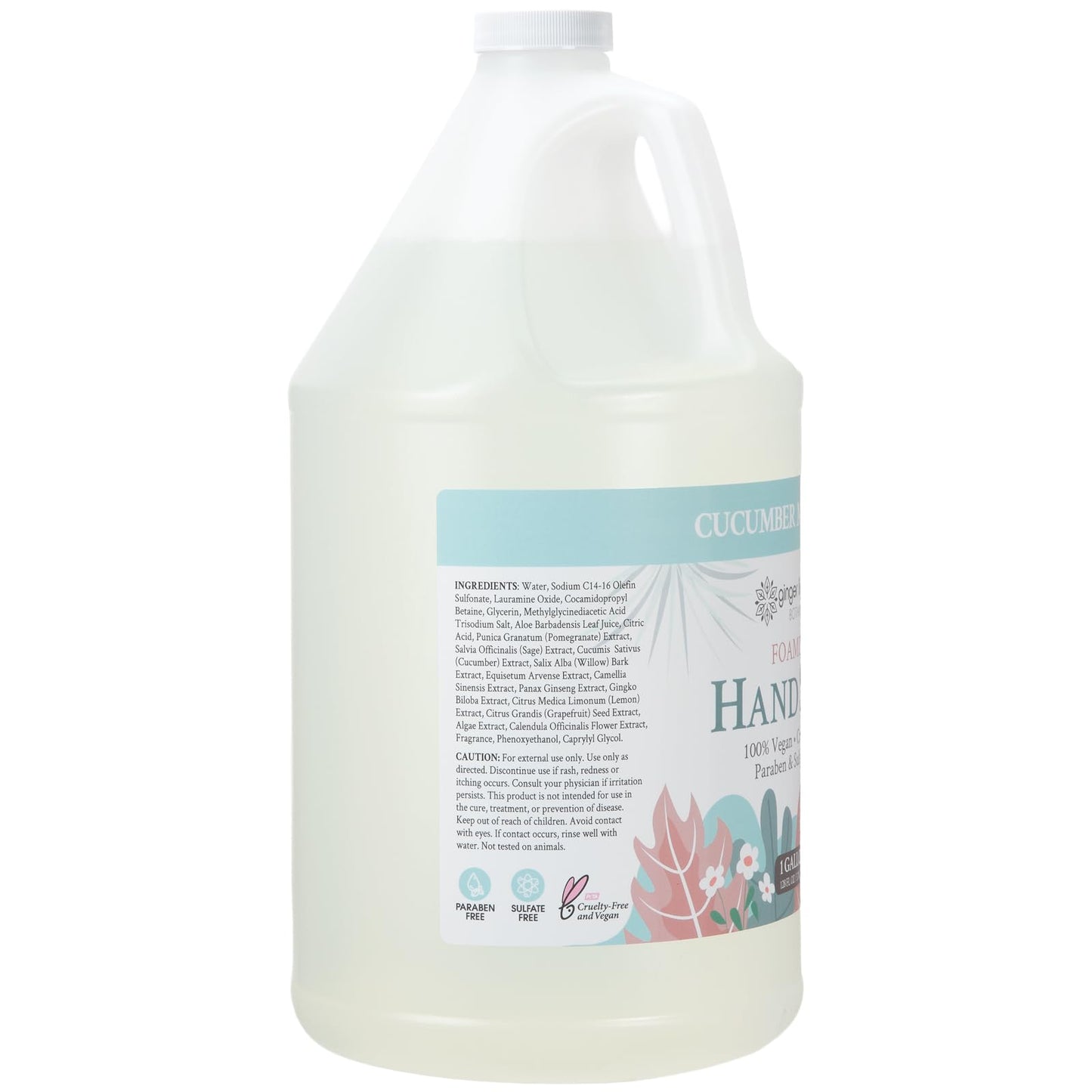 Ginger Lily Farms Botanicals All-Purpose Foaming Hand Soap Refill, 100% Vegan & Cruelty-Free, Cucumber Mint Bliss Scent, 1 Gallon (128 fl oz) Beauty & Personal Care Ginger Lily Farms