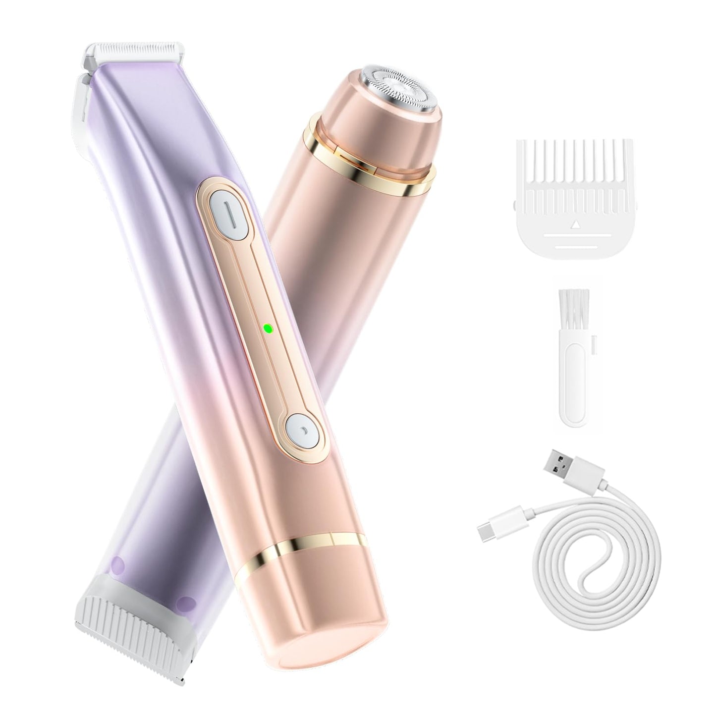Bikini Trimmer for Women, 2 in 1 Women Electric Shaver Dual Head, Rechargeable Pubic Hair Trimmer with Waterproof, Painless Silk Glide Pro Shaver Beauty and Personal Care Siymeir