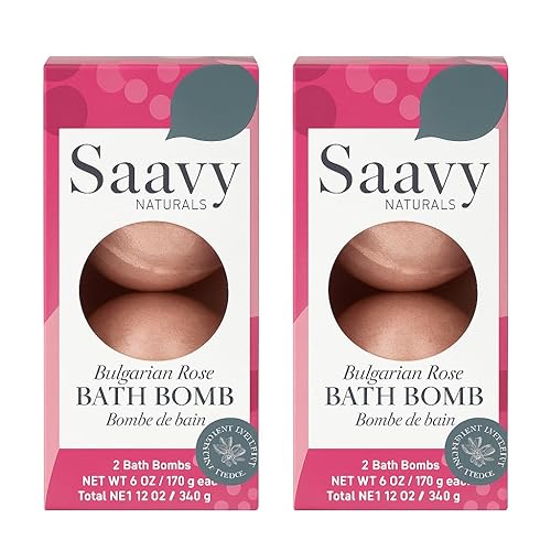 Saavy Naturals Bath Bombs, Indulgent Bulgarian Rose Scent, Gentle Moisturizig Formula, Foaming Fizz Bubbles, Gift for Women and Kids, 6 Oz Each, 2… Beauty & Personal Care Saavy Naturals