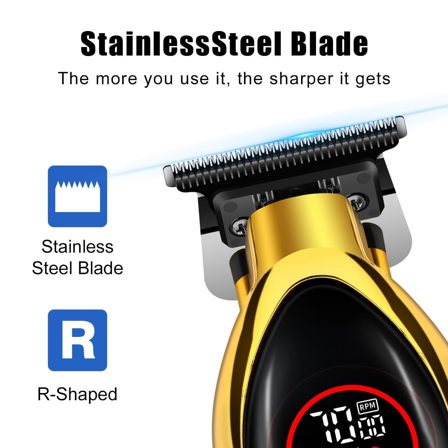 QDKVTNDJZ Professional Hair Clippers Beard Trimmer for Men - Powerful Motor Stainless Steel Blades, Cordless Multifunctional Hair Trimmer Set for Fade Beauty and Personal Care QDKVTNDJZ