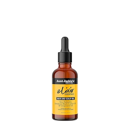 Aunt Jackie's Elixir Essentials Hair & Scalp Oil, Saw Palmetto, Jamaican Black Castor Oil & Grapeseed Oil, Nourishes, Thickens & Supports Hair Beauty & Personal Care Aunt Jackie's