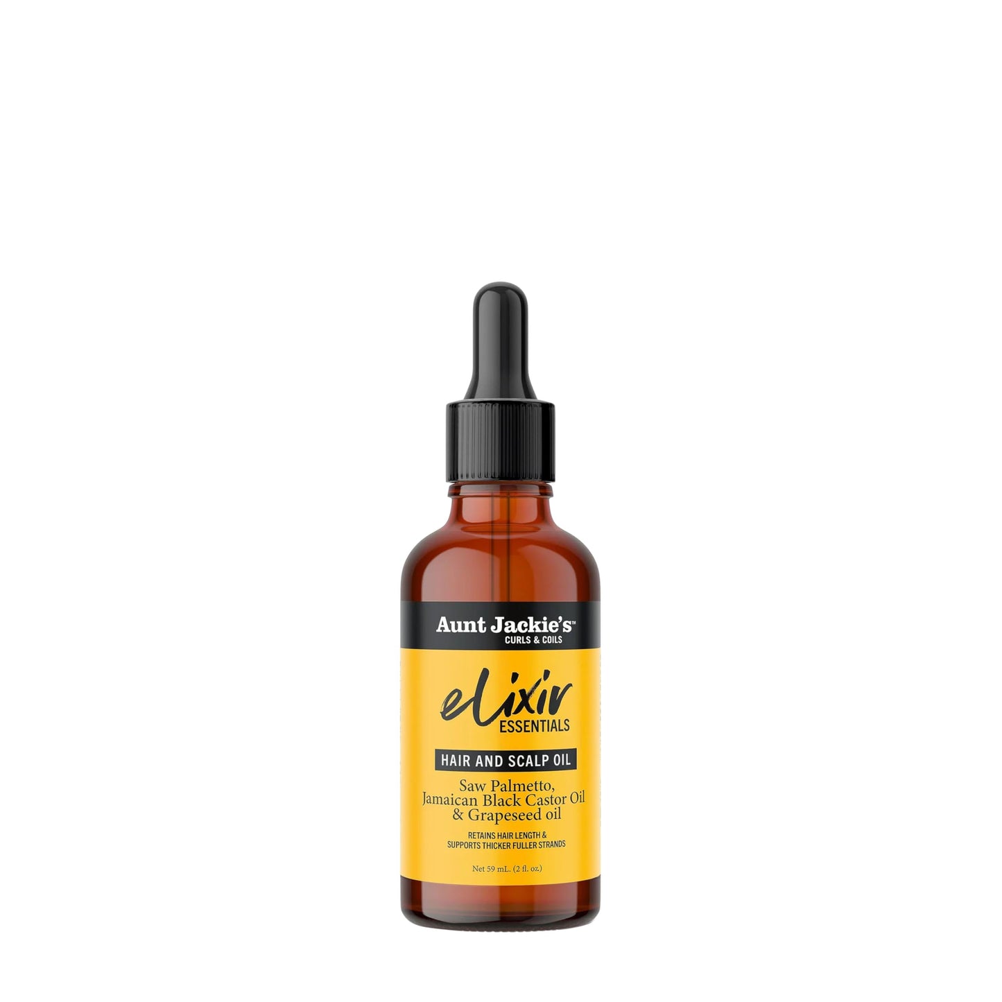 Aunt Jackie's Elixir Essentials Hair & Scalp Oil, Saw Palmetto, Jamaican Black Castor Oil & Grapeseed Oil, Nourishes, Thickens & Supports Hair Beauty & Personal Care Aunt Jackie's
