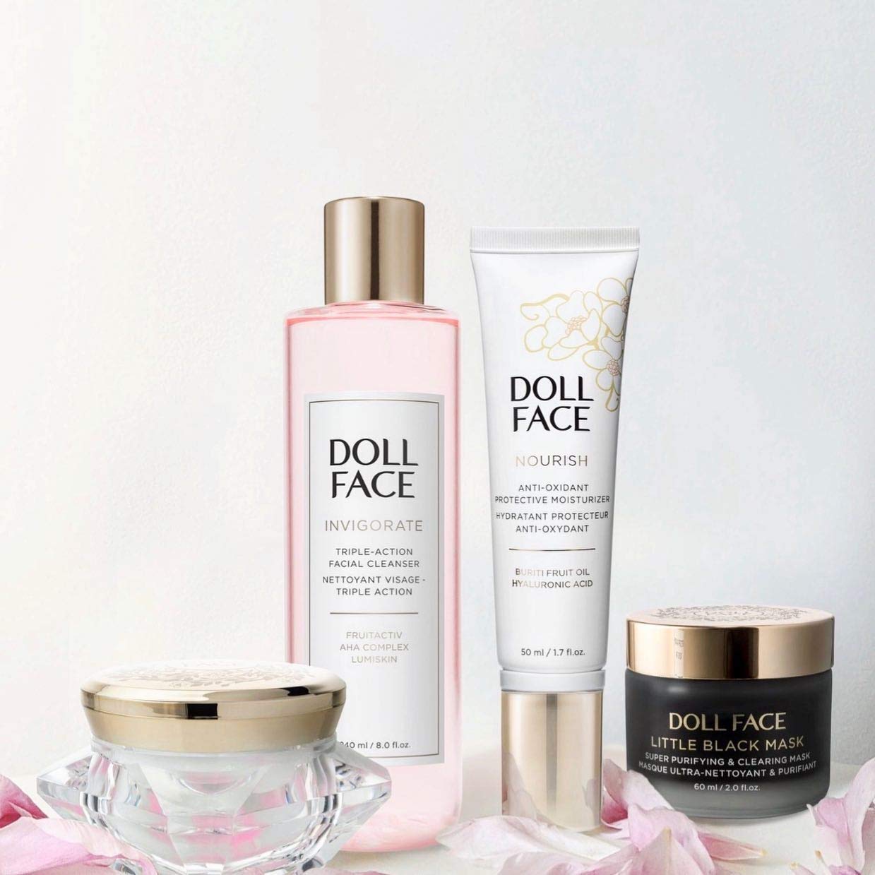 Doll Face Sweet Rose 5-in-1 Cleansing Cold Cream | Makeup Remover Balm with Coconut and Rose Hip Oils | Double Facial Cleanser for All Skin Types | Beauty & Personal Care Doll Face