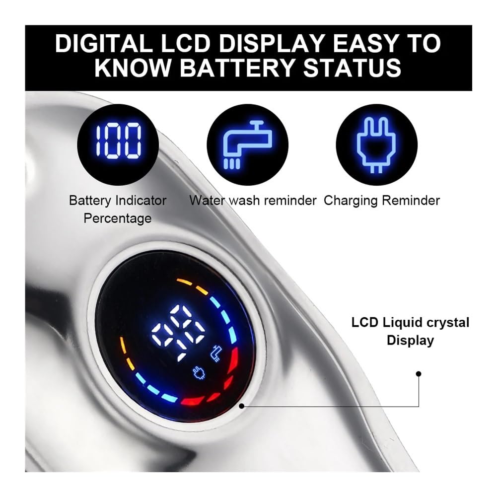 EWKYLSEM Men's Hair Clipper Electric Water Washable LCD Display Barber Shop Haircut Machine Precision Trim Fade Trimmer Beauty and Personal Care EWKYLSEM