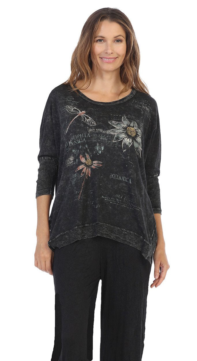 Jess & Jane Botanique, Mineral Washed Cotton Slub Dolman Sleeve Rib Detail Tunic Beauty & Personal Care Jess N Jane