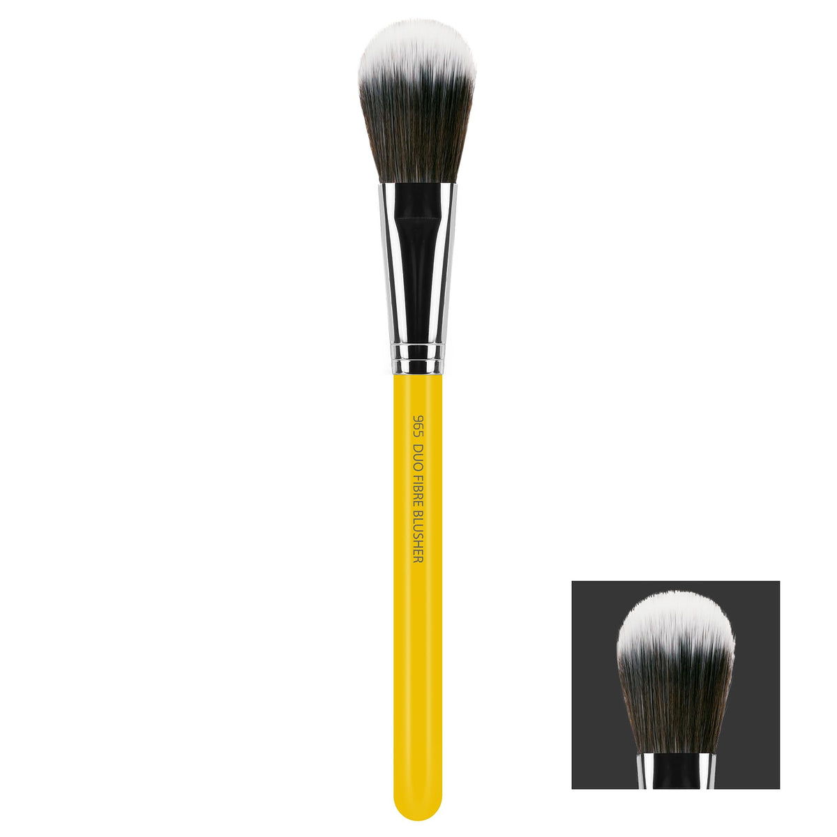 Bdellium Tools Professional Makeup Brush - Studio Series 965 Duo Fiber Blusher - With Soft Synthetic Fibers, For Applying Pop of Color (Yellow, 1pc)