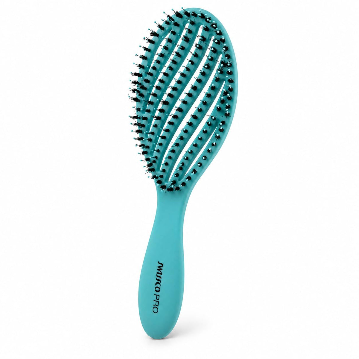 Swissco Pro Detangle Smooth & Shine Vent Hairbrush with Ergonimic Grip for Wet or Dry Use (Teal)
