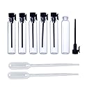 Enslz 100PCS Perfume Samples Mini Bottles With Black Lid Empty Glass Vials Dropper Bottle for Travel and Party (2ml) Beauty & Personal Care Enslz