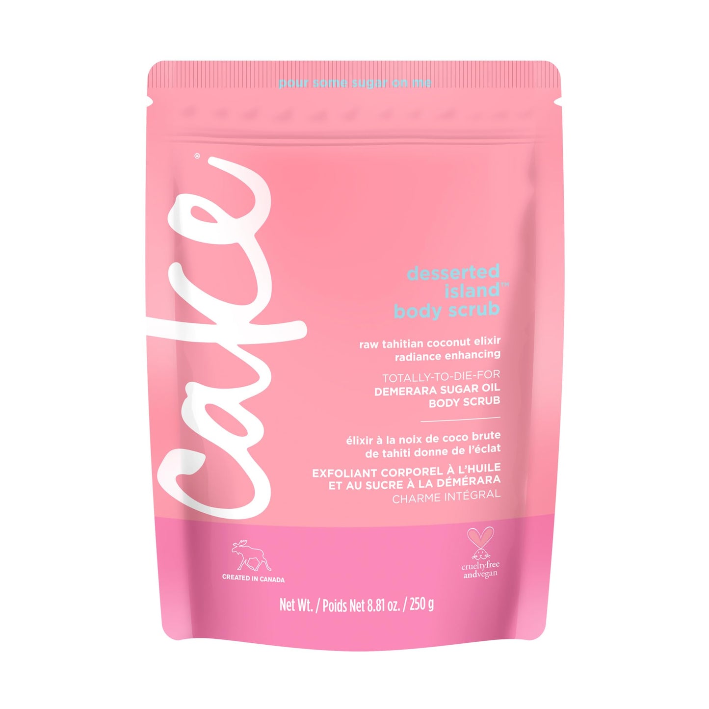 Cake Beauty Desserted Island Vegan Body Sugar Scrub - Shea Butter, Demerara Sugar & Coconut Oil - Gentle Exfoliating Hand, Leg, Foot & Body Sugar Soap Beauty & Personal Care Cake Beauty