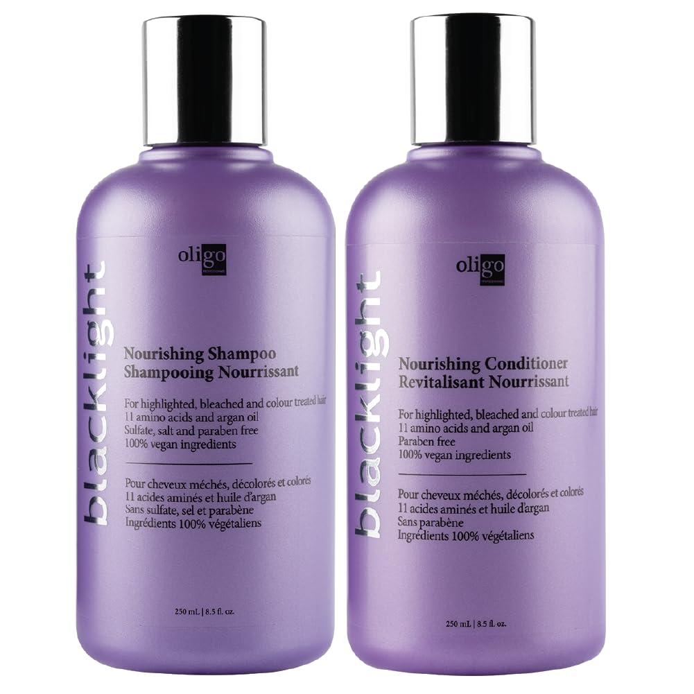 Oligo Professionnel - Blacklight Nourishing Shampoo & Conditionner for blondes - Sulfate-Free - Vegan - For color treated hair- Hydrating formula Beauty & Personal Care Oligo Professionnel