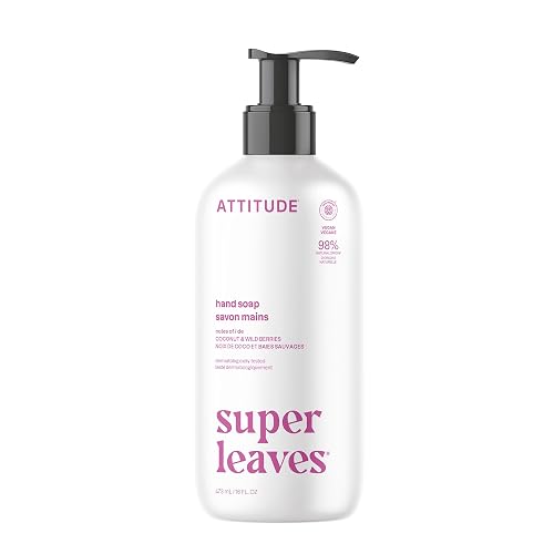 ATTITUDE Liquid Hand Soap, EWG Verified, Plant and Mineral-Based, Vegan Personal Care Products, Coconut & Wild Berries Scent, 16 Fl Oz Beauty & Personal Care BIO SPECTRA ATTITUDE