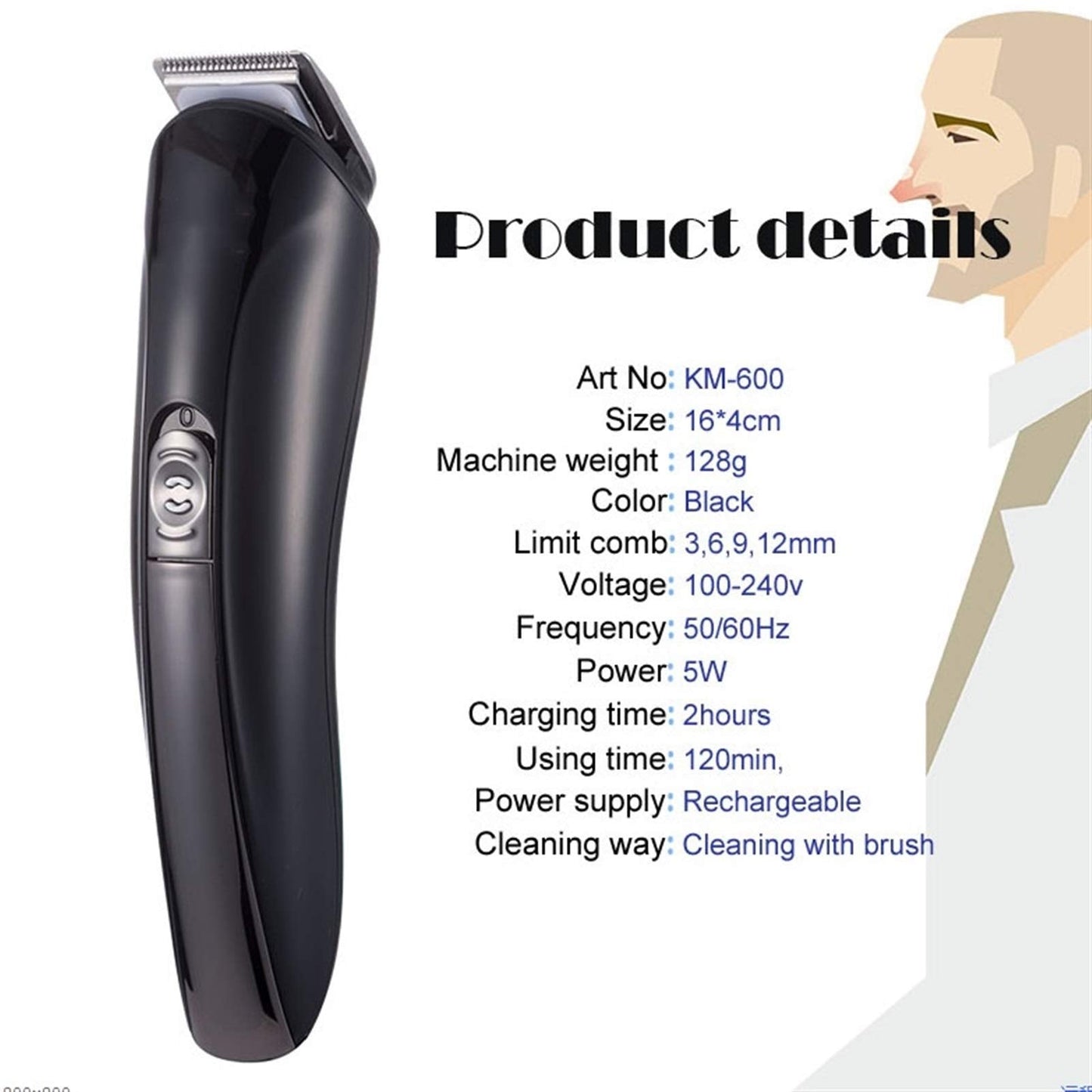 HIONJIN Hair Clipper Barber Hair Trimmer Electric Clipper Shaver Beard Trimmer Men Shaving Machine Cutting Nose Trimmer Beauty and Personal Care HIONJIN