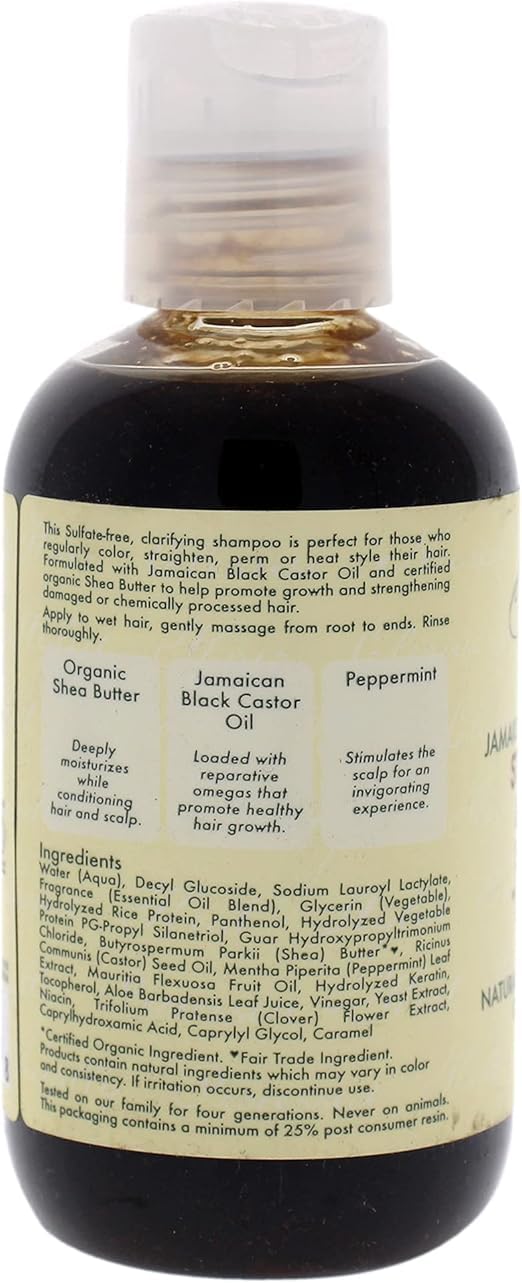 SHEA MOISTURE Jamaican Black Caster Oil Shampoo By for Unisex - 3.2 Oz Shampoo, 3.2 Ounce (I0084728)