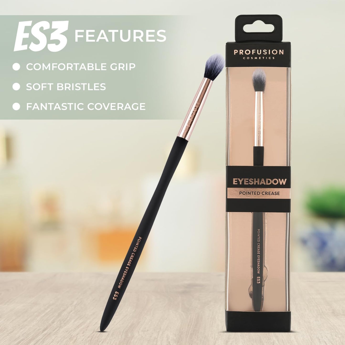 Profusion Cosmetics Pointed Crease Eyeshadow Brush - Soft Synthetic Fibers for Precision Blending & Smudge Control, Vegan Makeup Tool Beauty & Personal Care Profusion Cosmetics