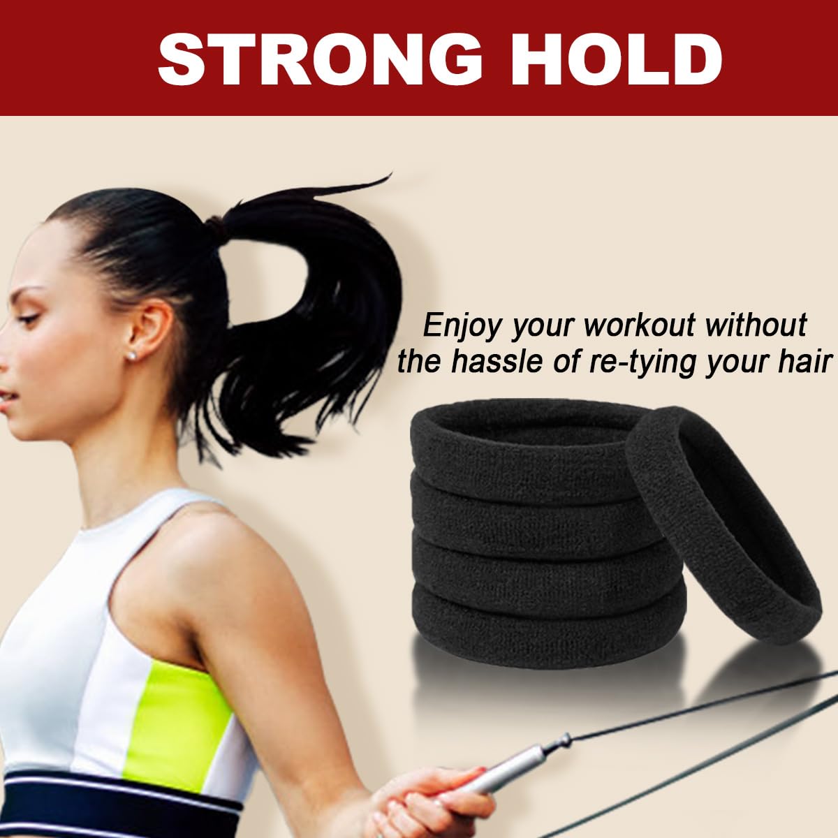 IKOCO 150PCS Black Hair Ties for Women, No Damage, Cotton Ponytail Holders Beauty and Personal Care IKOCO