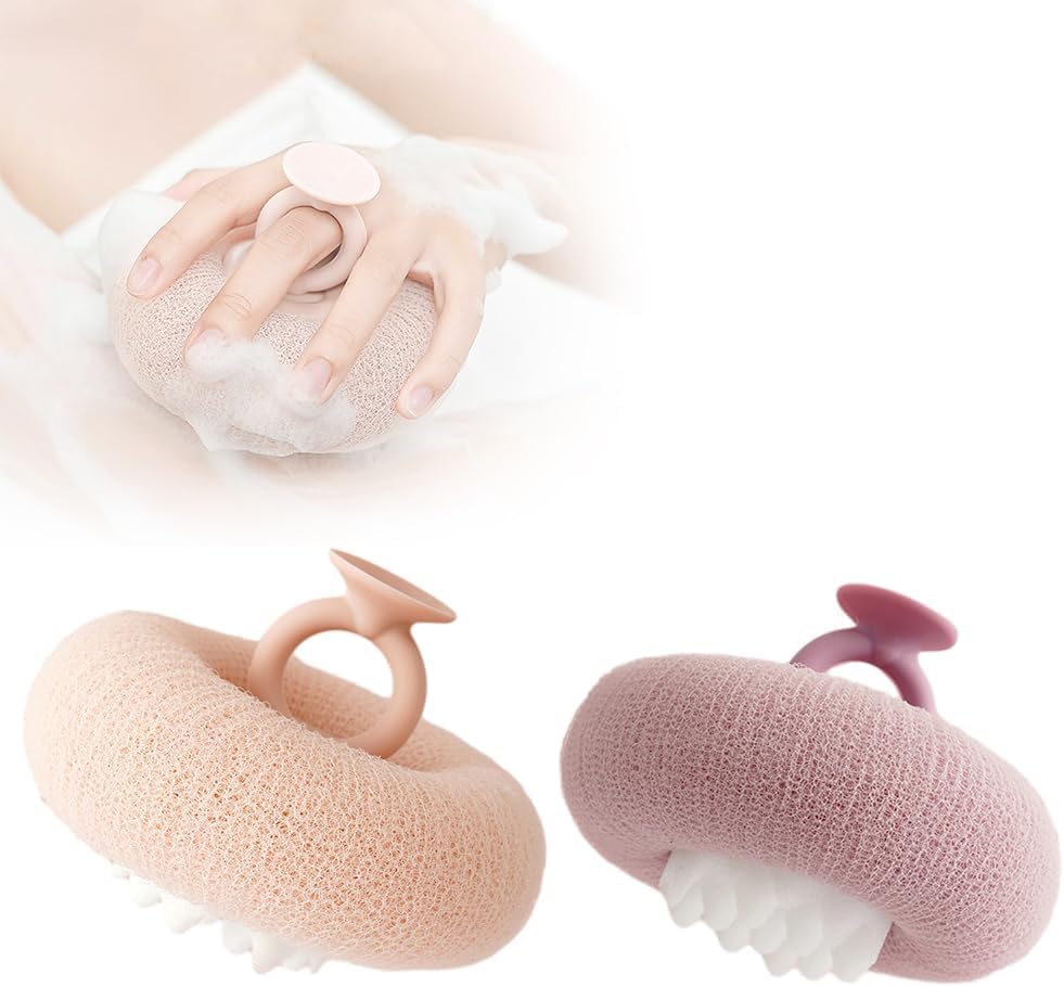 Super Soft Sunflower Suction Cup Bath Ball, 2025 Upgraded Bath Sponge Cleaning Brush Exfoliating Bath Sponge Cleaning Brush, Multi-Color Mesh Pouf Beauty and Personal Care Pousbo