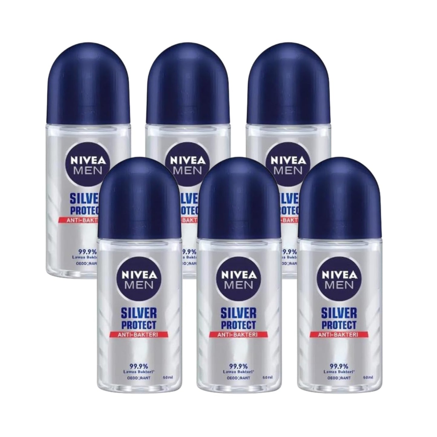 Nivea Men Silver Protect Roll-On Deodorant - 1.69 fl oz - Pack of 6 Beauty and Personal Care NIVEA