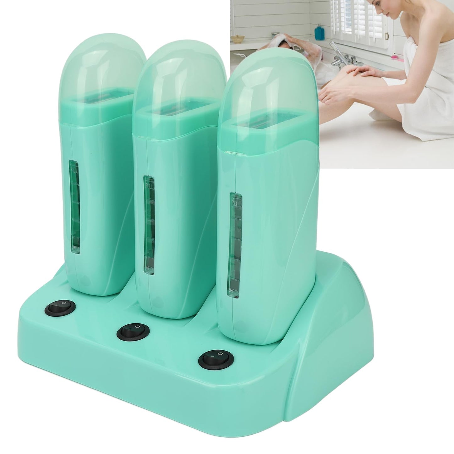 XHTLLO 3Pcs Roll On Wax Kit with Base, Electric Hair Removal Wax Heater Set for Armpit, Legs, and Arms, Quick Melting(US) Beauty and Personal Care XHTLLO