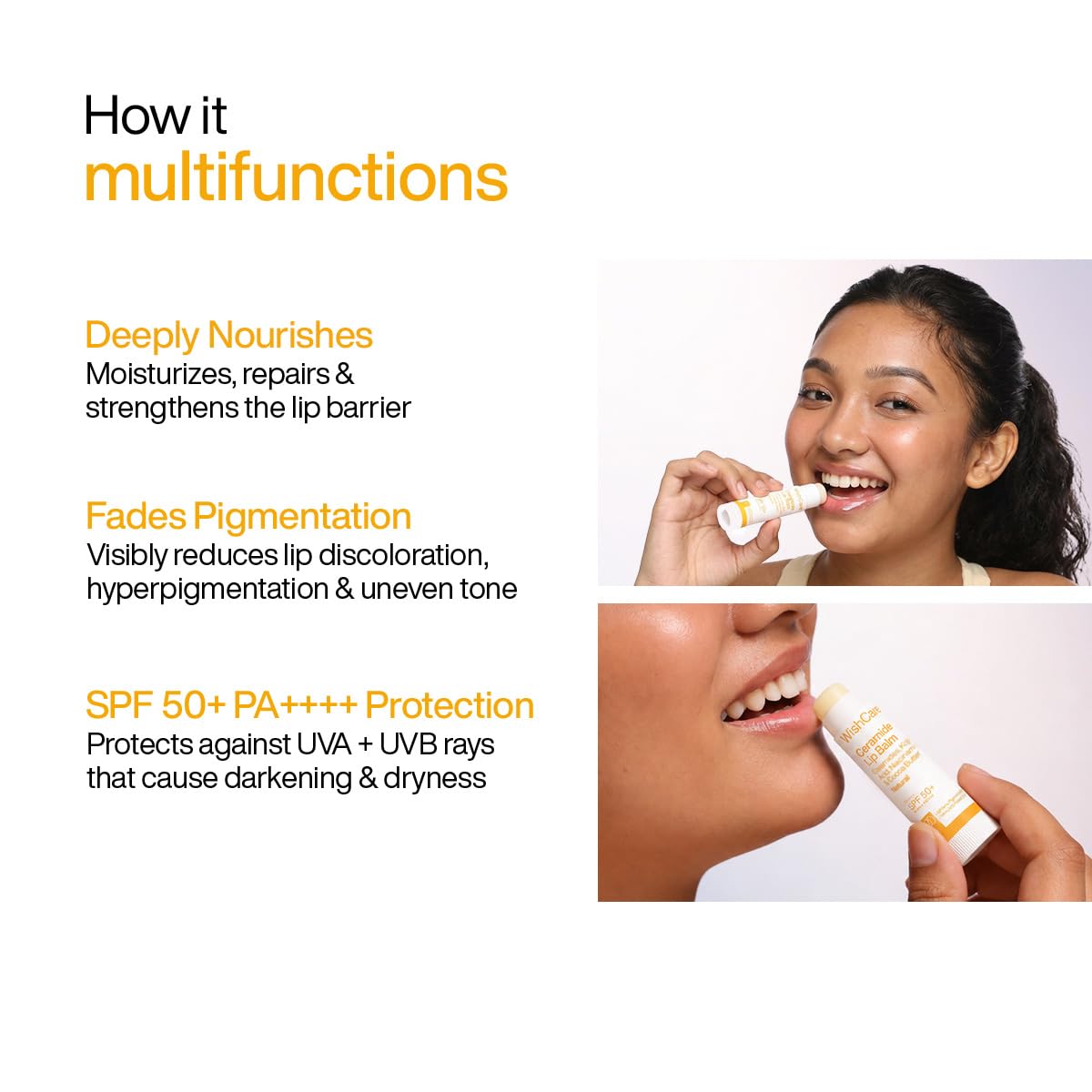 WishCare Lip Balm with SPF 50 PA+++ - Lip Care Balm with Niacinamide, For Women & Men, 5g Beauty and Personal Care WishCare