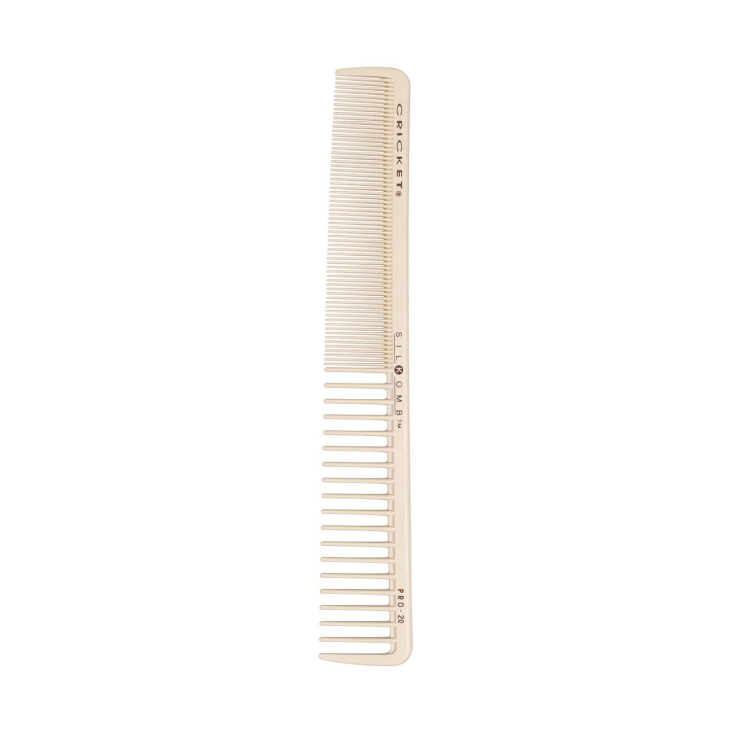 Cricket Silkomb Pro-20 All Purpose Hair Cutting Comb - Silicone-Injected, Seamless Teeth with Dual Tooth Pattern for Precision Cutting, Styling, Ideal Beauty & Personal Care Cricket