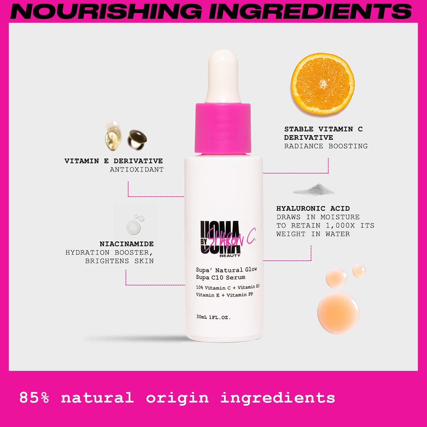 UOMA Beauty Vitamin C Serum for Face with Hyaluronic Acid + Niacinamide + Vitamin E, 30ml Beauty & Personal Care UOMA Beauty