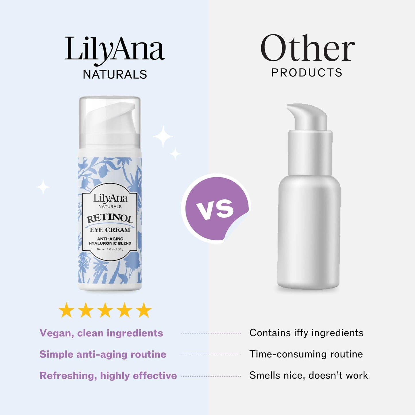 LilyAna Naturals Eye Cream - Eye Cream for Dark Circles and Puffiness, Under Eye Cream, Anti Aging Eye Cream Reduce Fine Lines and Wrinkles (1.0 Beauty & Personal Care LilyAna Naturals