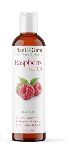 Red Raspberry Seed Oil 4 fl. oz. Cold Pressed Unrefined 100% Pure & Natural Carrier - Ideal for Skin, Face, Body, and Hair Moisturizer. Great for DIY Beauty & Personal Care Plant Guru