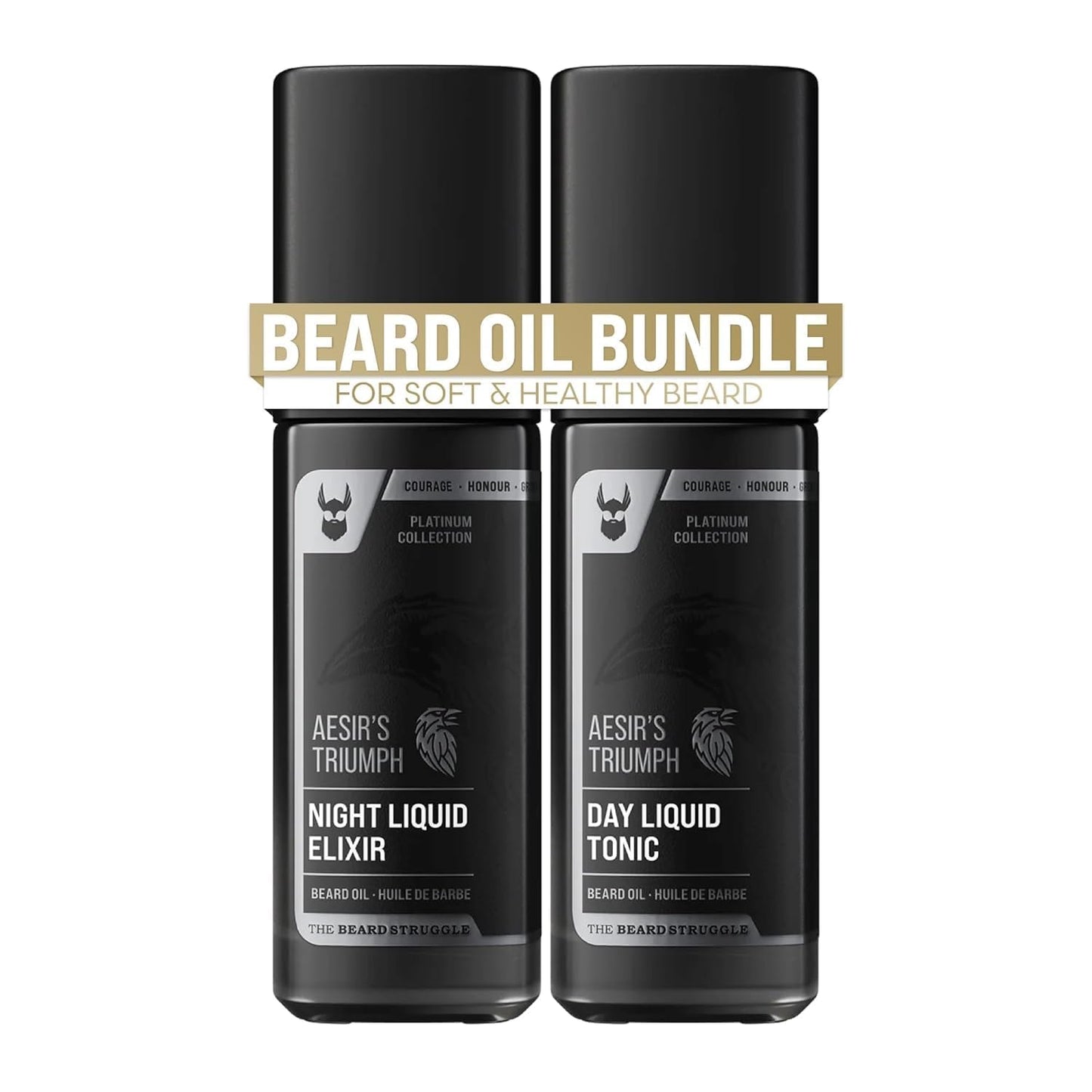 The Beard Struggle Tonic + Elixir Beard Oil Bundle - Platinum Collection - Grooming Beard Oil - Softens, Moisturizers, and Strengthens Beard Growth Beauty and Personal Care The Beard Struggle