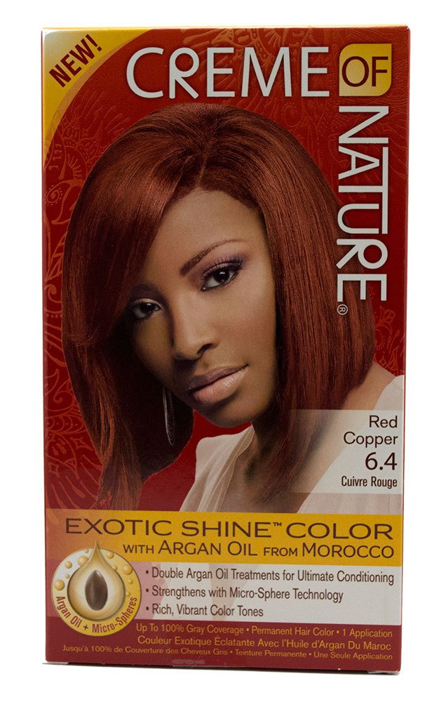 Creme of Nature Exotic Shine Hair Color With Argan Oil from Morocco, 6.4 Copper Red, 1 Application Beauty & Personal Care Creme of Nature