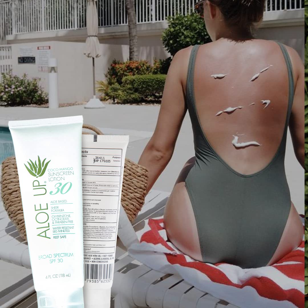 Aloe Up White Collection Sunscreen Spray SPF 30 | Broad Spectrum Sunscreen Mist for Face and Body | Aloe Vera Gel Water Resistant up to 80 Minutes | Beauty & Personal Care ALOE UP