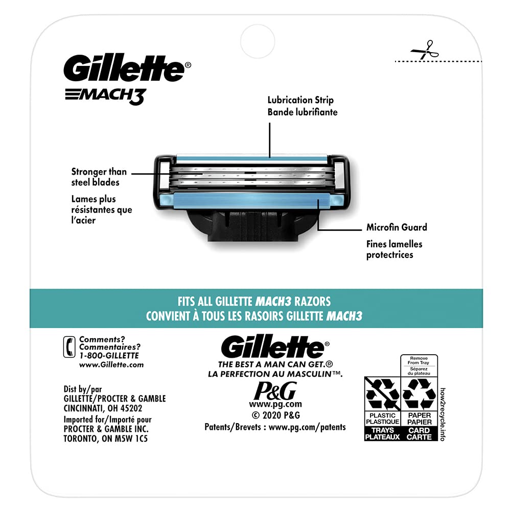 Gillette Mach3 Men’s Razor Blades - 8 Refills (Packaging May Vary Beauty and Personal Care Mach3