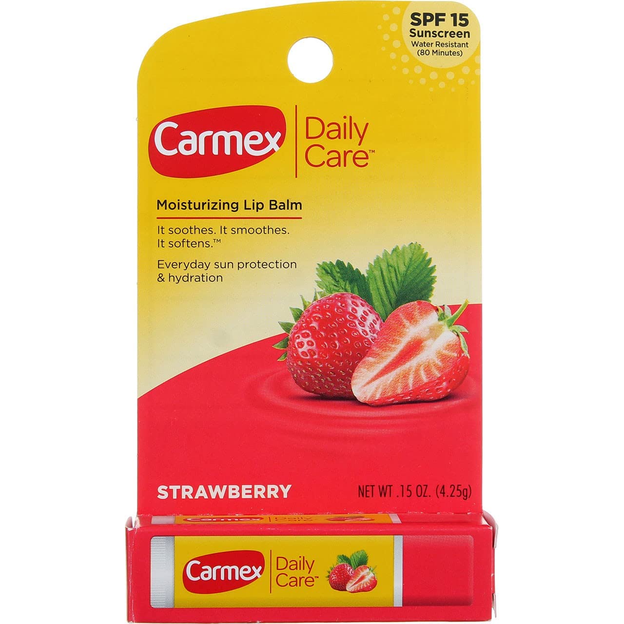 Carmex Cold Sore Relievers Carmex Daily Care Moisturizing Lip Balm Strawberry Spf 15, 0.15 Oz Beauty & Personal Care Carmex