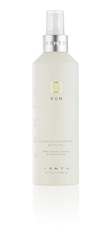 Zents Luminous Cashmere Body Oil (Sun Fragrance) | Moisturizing Body Oil with Vitamin E & Organic Coconut Oil | Softens & Smooths Skin | 8 fl oz Beauty & Personal Care Zents