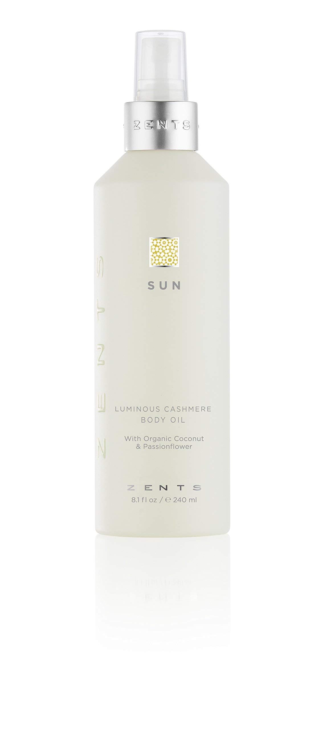 Zents Luminous Cashmere Body Oil (Sun Fragrance) | Moisturizing Body Oil with Vitamin E & Organic Coconut Oil | Softens & Smooths Skin | 8 fl oz Beauty & Personal Care Zents