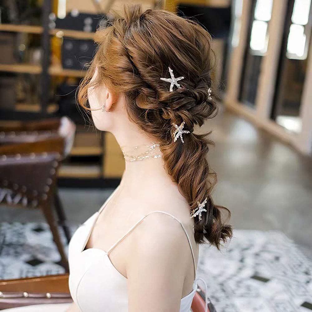 4 Pcs Starfish Hair Clip Bridal Flower Girl Accessories for Wedding Beauty & Personal Care Kukiwhy