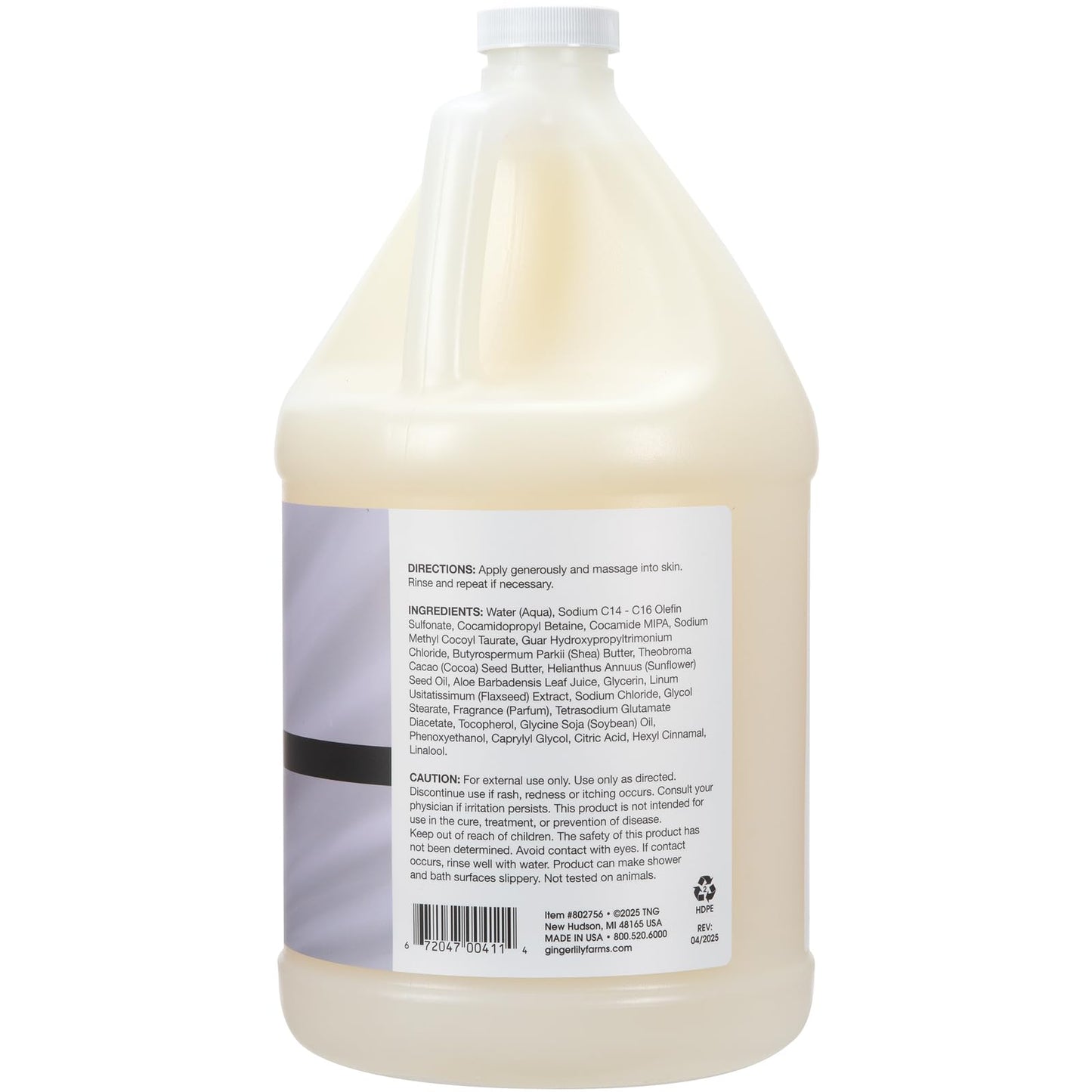 Ginger Lily Farms Botanicals Shea Indulgence Deep Hydration Body Wash, 100% Vegan & Cruelty-Free, Lavender Chamomile Scent, 1 Gallon (128 fl oz) Beauty & Personal Care Ginger Lily Farms