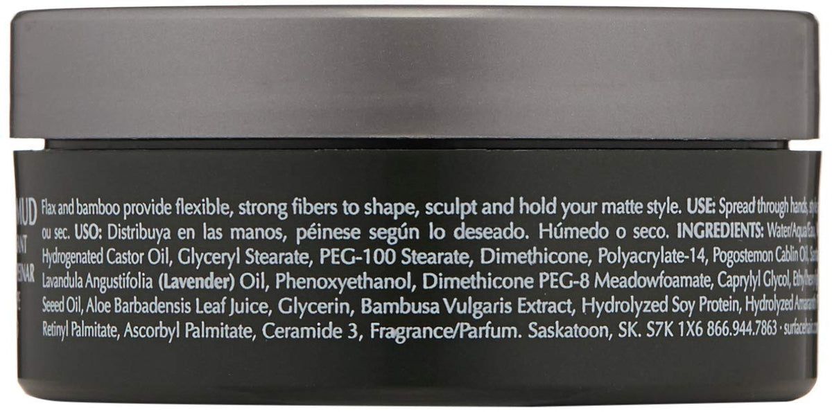 SURFACE Hair Men Styling Mud - Flax and Bamboo Provide Flexible Strong Fibers to Shape Sculpt and Hold Your Matte Style - 2.25 oz Beauty & Personal Care SURFACE