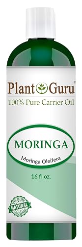 Plant Guru Moringa Seed Oil 16 oz. Cold Pressed 100% Pure Natural - Skin, Body And Face. Great for Hair & More! Beauty & Personal Care Plant Guru