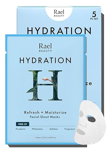 Rael Face Mask Skin Care, Hydrating Face Masks - Bamboo Facial Sheet Mask, Korean Skincare, Dewy Skin Care, Hydrating and Moisturizing, made Beauty & Personal Care Rael
