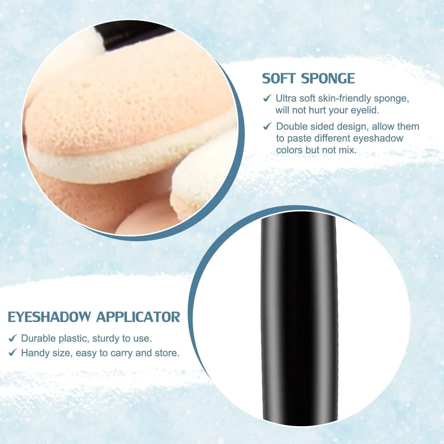 200Pcs Sponge Eyeshadow Applicators,Eyeshadow applicators sponge,Double Sided Eyeshadow Brush with Box, Black Makeup Applicators Beauty & Personal Care Peduu