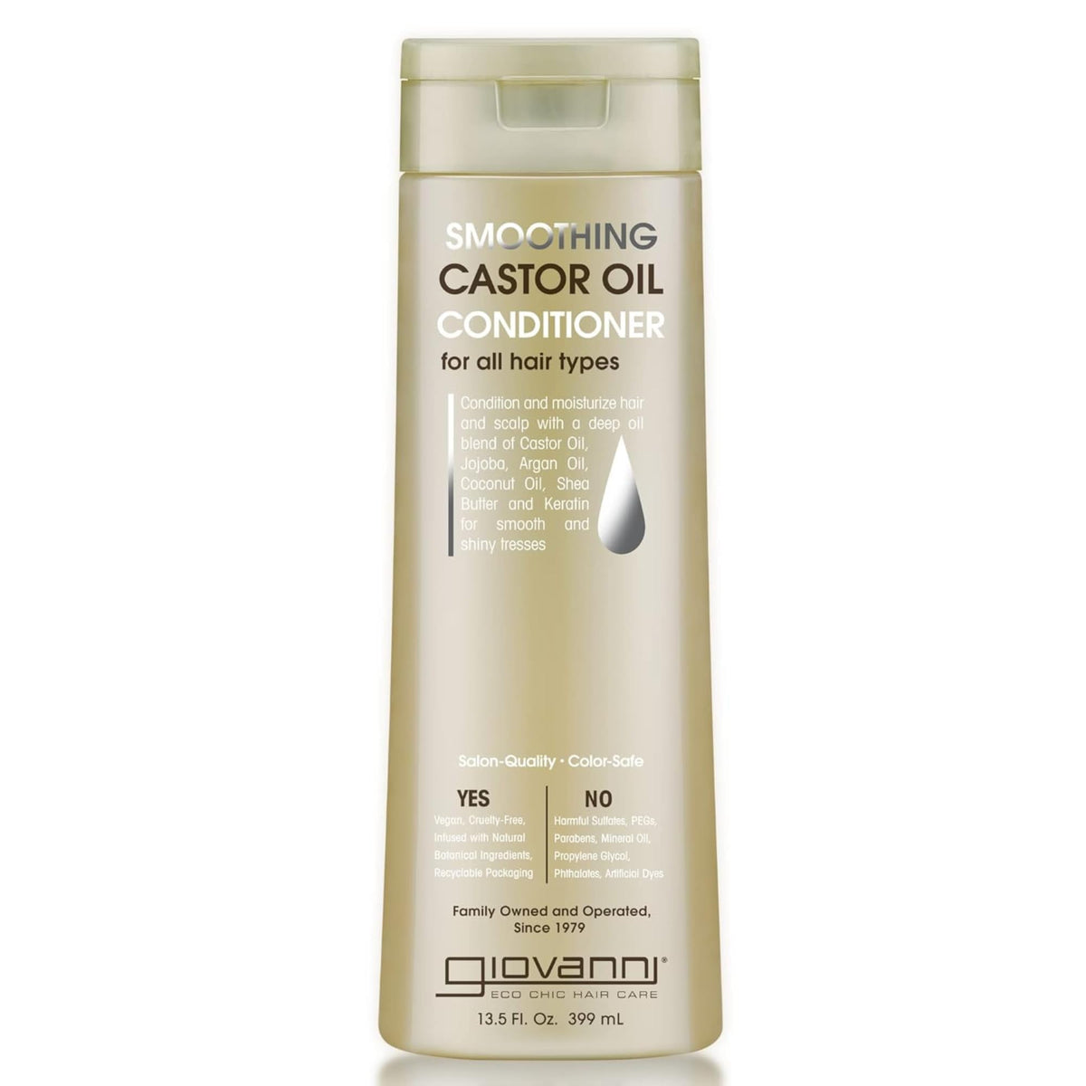 GIOVANNI Smoothing Castor Oil Conditioner, All Hair Types, Jojoba, 13.5 oz