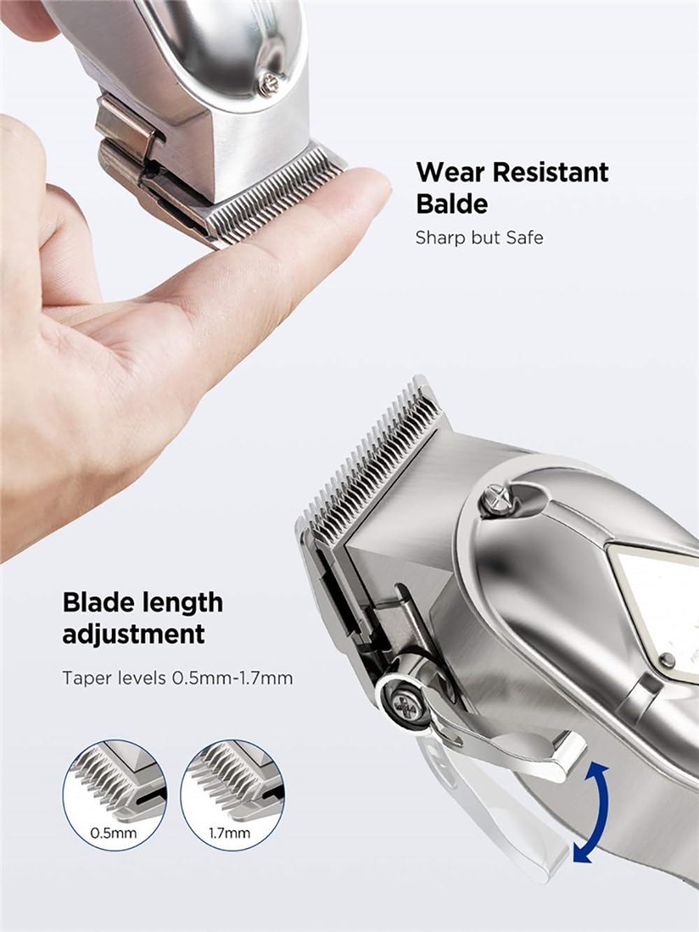 GLESVOWIO Pro Hair Clipper Electric Clippers for Men Professional Cordless Barber Rechargeable Beard Trimmer LED Display Metal Case Beauty and Personal Care GLESVOWIO