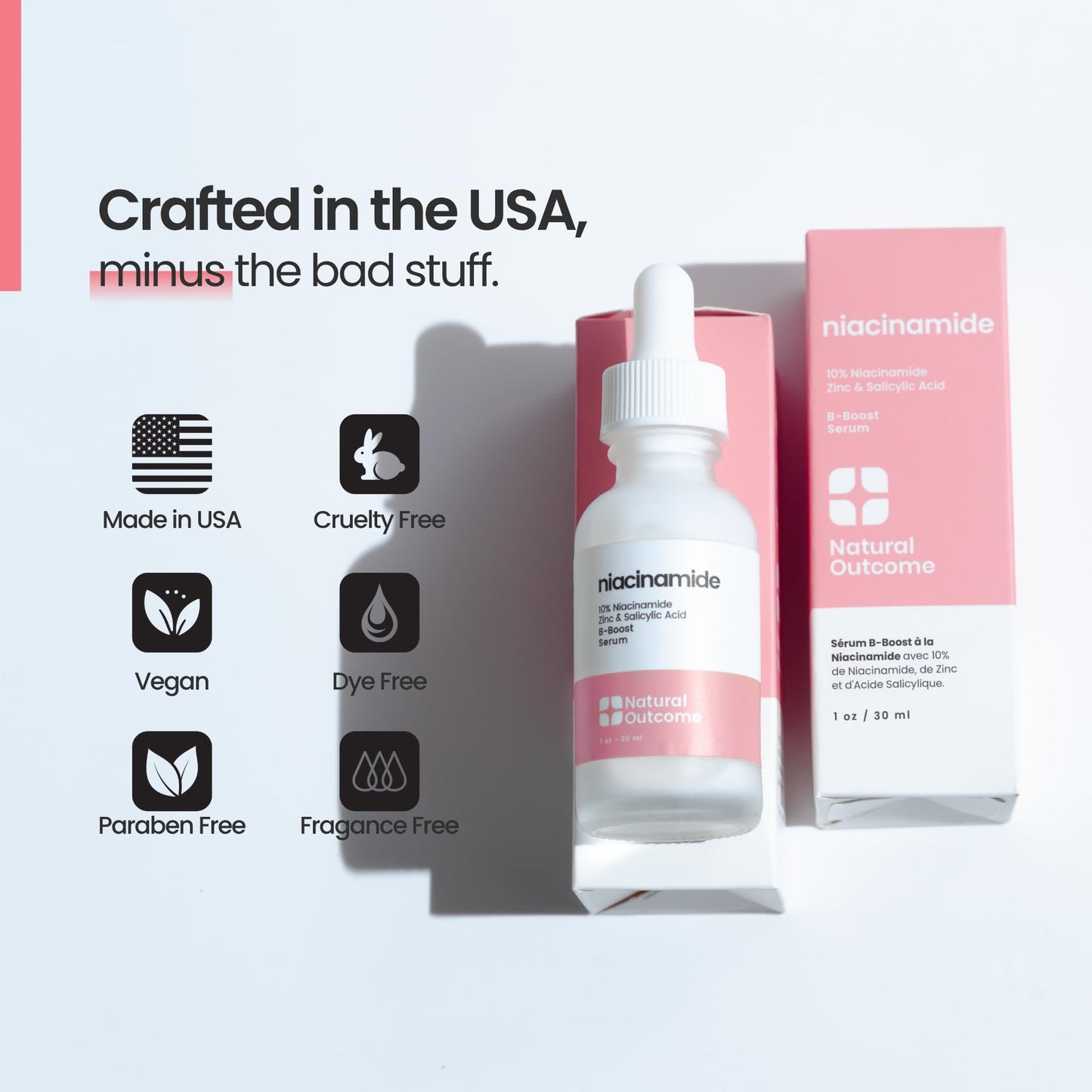 Niacinamide Serum for Face by Natural Outcome Skin Care, B-Boost Niacinamide 10% Plus Zinc 2% Salicylic Acid + Hyaluronic Acid, Acne Treatment + Pore Beauty & Personal Care natural outcome