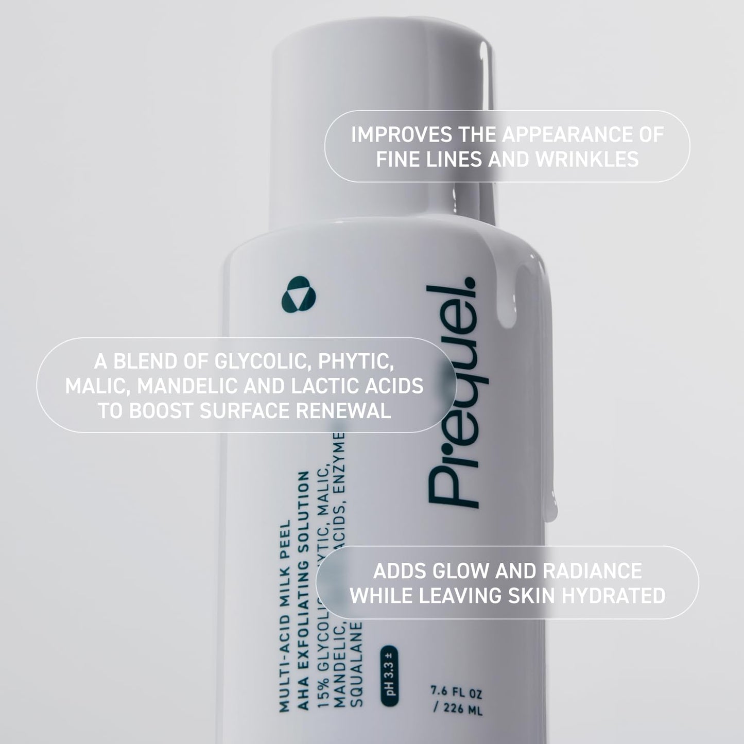 Prequel Skin Multi-Acid Milk Peel, Professional Exfoliating Solution. 15% Glycolic Acid Face Peel with Lactic Acid and Enzymes. Hydrating Chemical Beauty & Personal Care Prequel